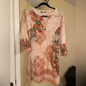 Peach Nishat Linen shirt and pants